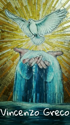 Mosaici Sacri - Colomba - Spirito Santo - Fonte Battesimale - Scopri con  quanta passione ho realizzato questa opera d'arte - Vincenzo Greco